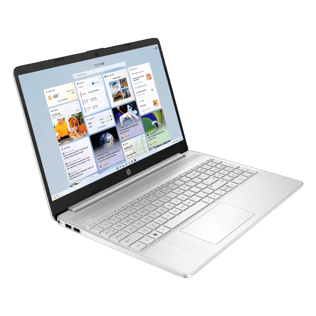 HP 15s fehér laptop elölnézet
