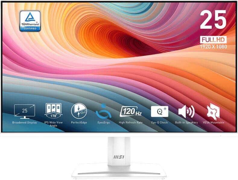 MSI PRO 24 fehér monitor elölnézet