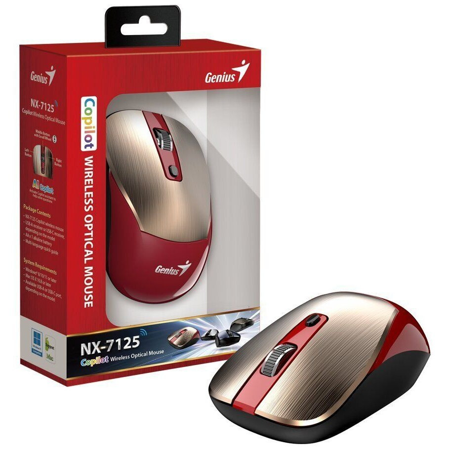 Genius NX-7125 Gold/Red vezeték nélküli egér