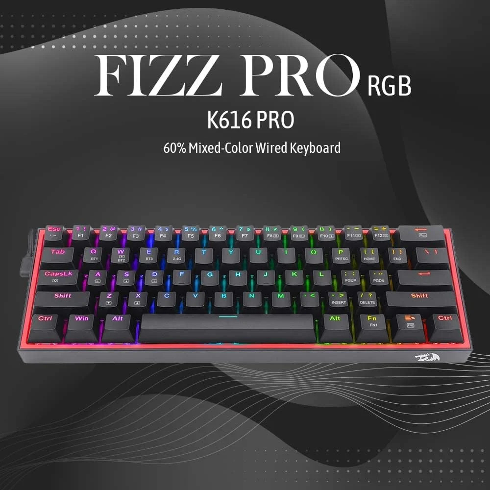 Redragon K616-RGB Fizz Pro 60% Gamer Billentyűzet